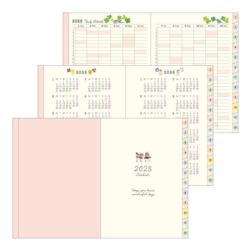 Midori Taschenkalender Notizbuch 2025 A6 Wöchentlich Vogelmuster 22305006 (Ab Januar 2025)