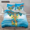 Elephant Bedding Sets Boho Style Luxury 3D Print For Kids Adults Teens Ganesha Duvet Cover Set Queen Size Polyester Bedding Set