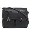 Used AUTHENTIC Logo Mania Black Canvas Shoulder Bag