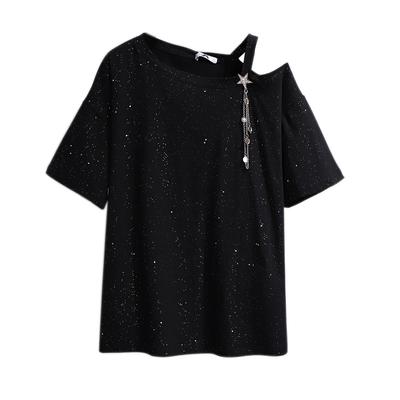 Women's Summer Plus Size Short-Sleeve Top with Unique Design Casual T-Shirt