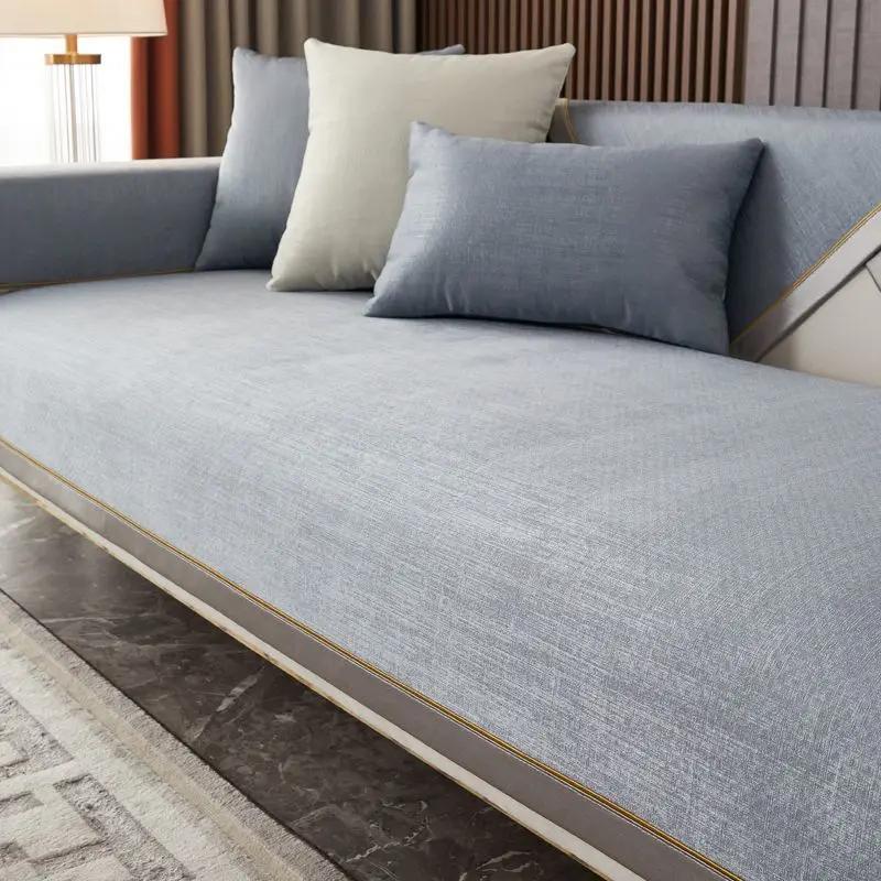 

Легкий роскошный чехол для дивана из синели, однотонный диванный коврик для гостиной, современный диван, нескользящая подушка, чехлы на подлокотники для дома 70x70