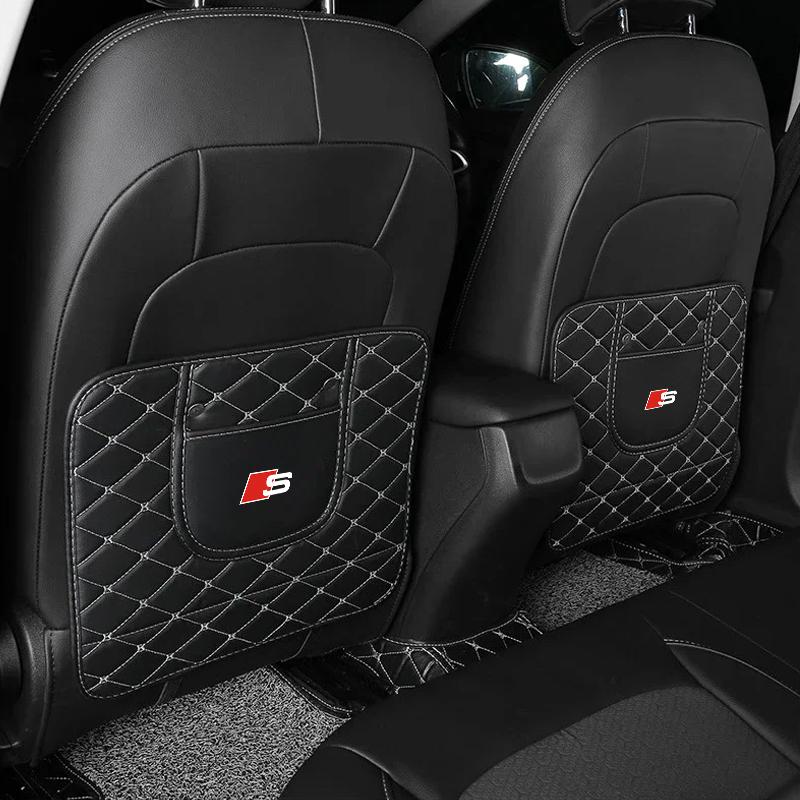 Car Seat Back Storage Protective Pad Prevent Kick Mat for Audi C5 C6 C7 A4 B6 B8 B7 A6 A3 A5 Q3 Q5 Q7 8P S3 S5 S1 S4 S2 RS3 RS4 RS5 RS6 RS8