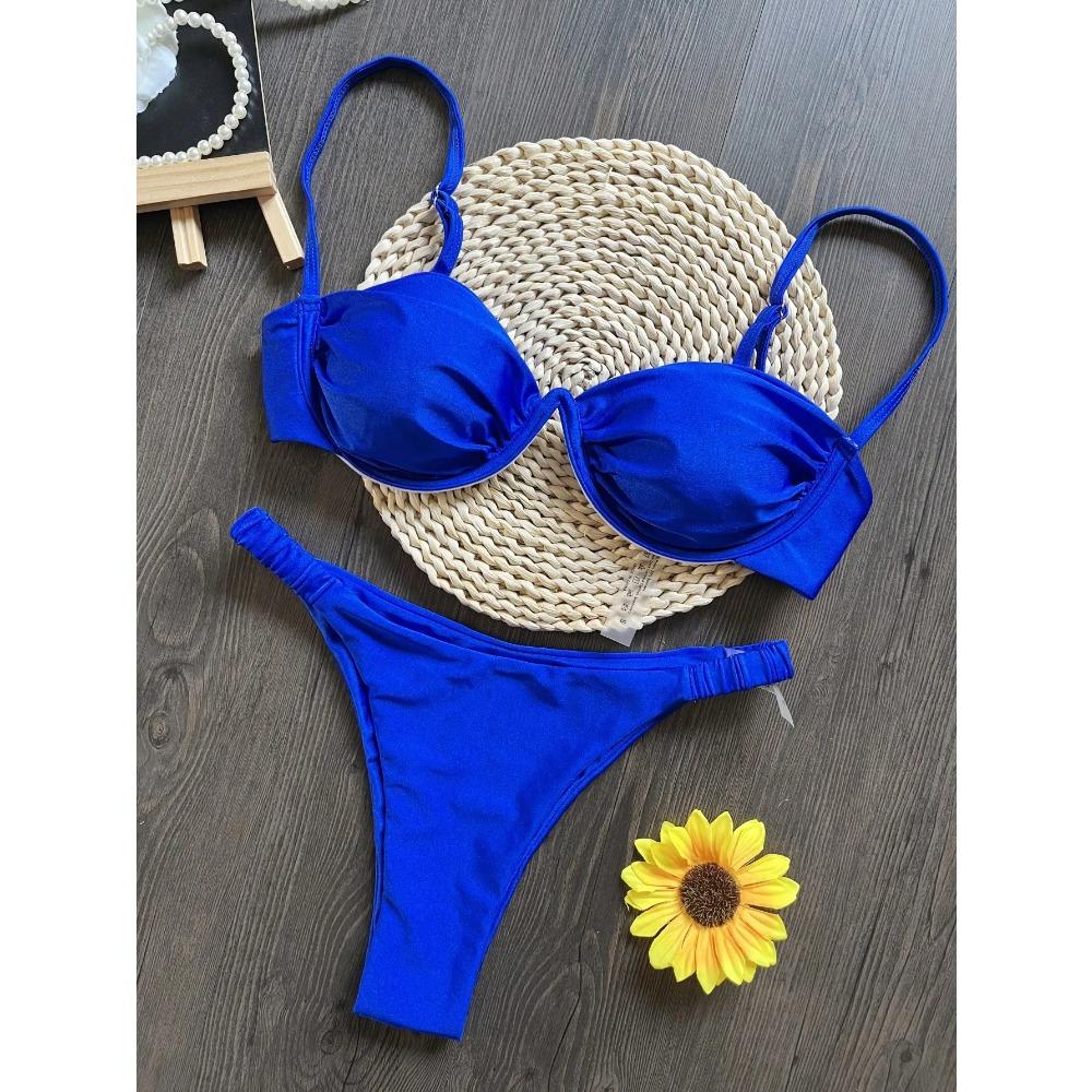 Sexy 3D květinový bikiny set 2026 Dámský černobílý s V-kosticemi a kosticemi Mikro mini plavky Plážové plavky Skládané tanga Plavky