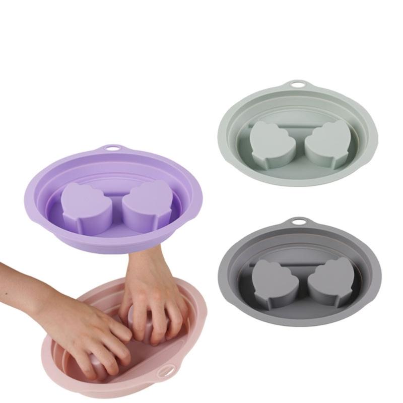 Delikatna Miska do Moczenia Rąk do Manicure Pedicure Antypoślizgowy Silikon Wodoodporny Pielęgnacja Paznokci Nail Art Łatwy w Transporcie