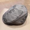 Spring and summer new jacquard beret women's fashion Guochao versatile cap Hong Kong style retro satin forward hat