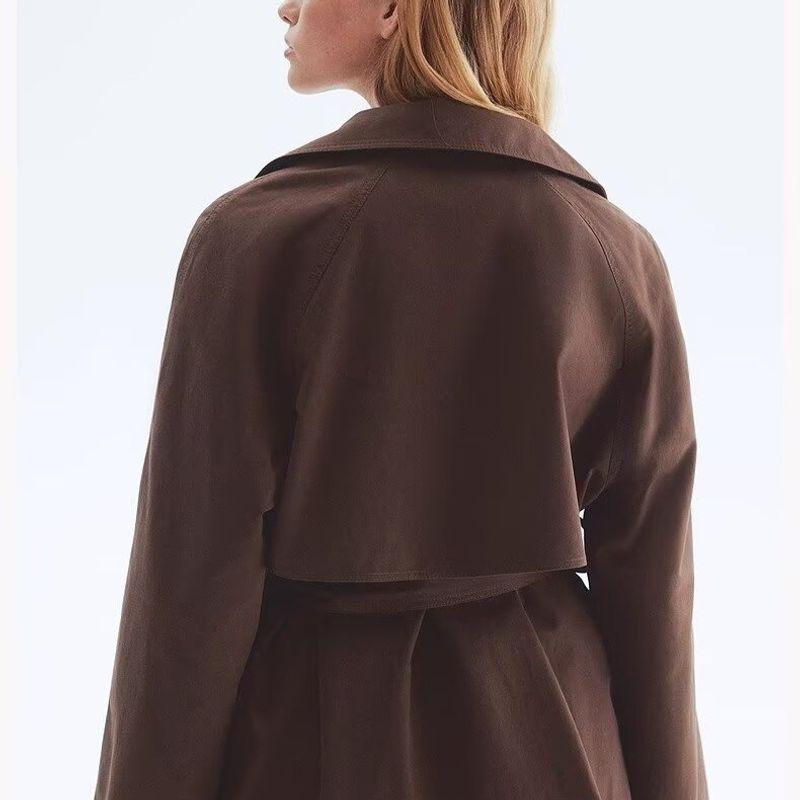 Za Autumn and Winter New Women's Clothing Zr European and American Style Fashionable Versatile Double-Breasted Short Trench Coat 1282726