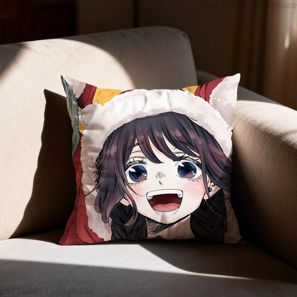 Waguri Anime Kaoruko Pillow Case Antidustmite Pillowcase Invisible zipper silky short plush Sofa cushion cover