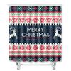 Christmas Shower Curtain Floor Mat Combination Four-Piece Set Bathroom Toilet Carpet Shower Room Mat Foot Mat