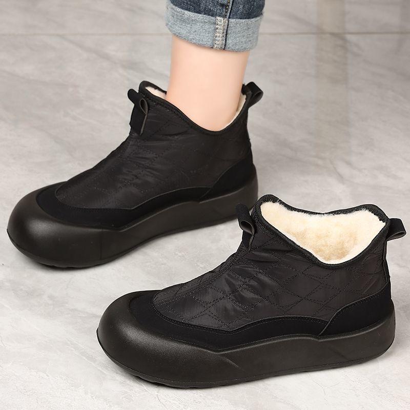 Winter Warm  Women's Chunky Platform Snow Boots Non-Slip Water Resistant Ankle Booties Shoes Comfortable Faux Fur Lining Walking Short Boots for Women