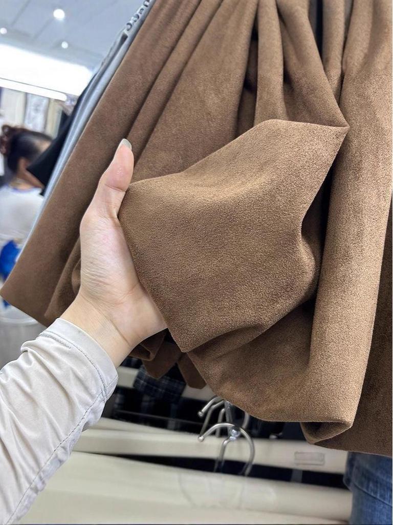 Suede Plush Flower Bud A-Line Flared Skirt for Women - Autumn/Winter New Arrival