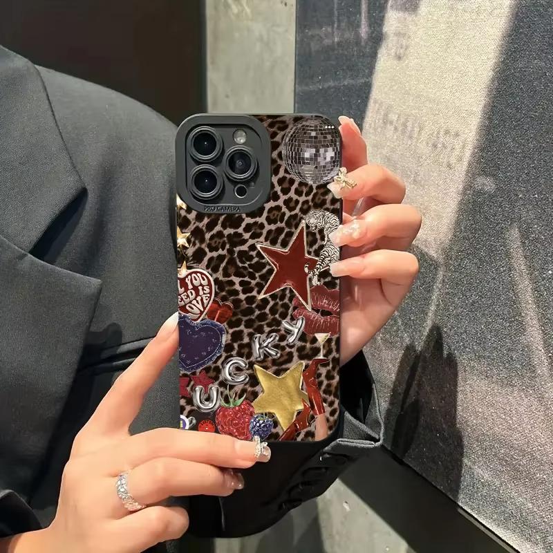 Cheetah Vintage Leopard Star Pattern Phone Case For iPhone 17 16 15 14 13 12 11 Pro Max Plus Mini 17 Air 16E XS X XR Soft Cover