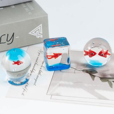 Kreativ Mini Akvarium Söt Transparent Akvarium Dekoration Blåst Glas Handgjord Skrivbords Prydnad