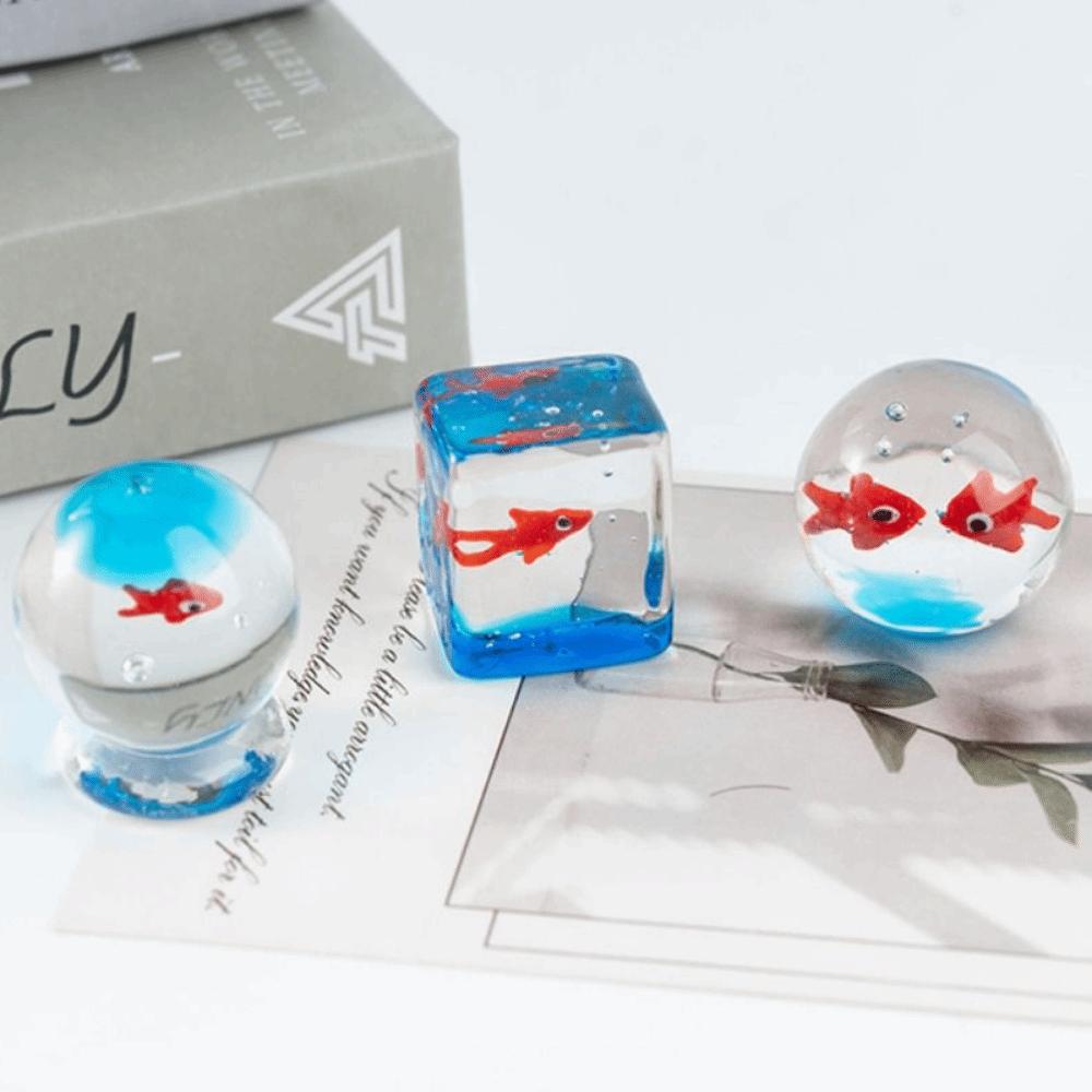 Cute Mini Glass Fish Tank Handmade Handcrafted Glass Fish Gift Desktop Ornament  Home Ornament