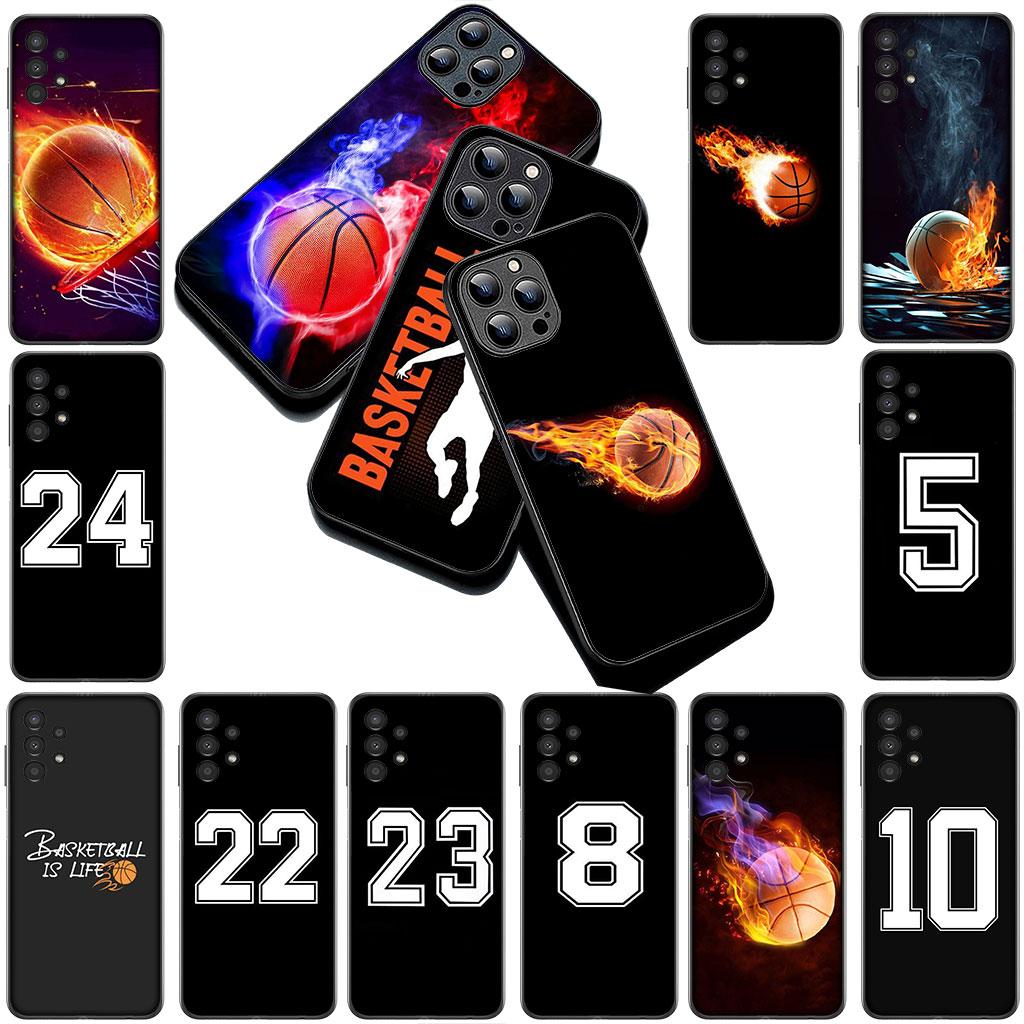 Number Football Basketball 10 24 Phone Cover Case for Samsung Galaxy A35 A36 A55 A26 A05 A06 A14 A50 A51 A53 A54 A12 A13 A23