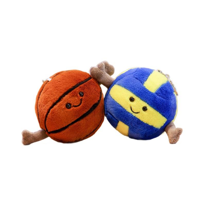 Badminton Baseball Table Tennis Football Basketball Keychain School Bag Pendant Plush Doll