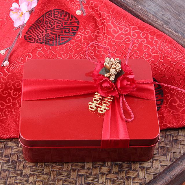 Customizable Rectangular Wedding Candy and Cigarette Tin Gift Box Set