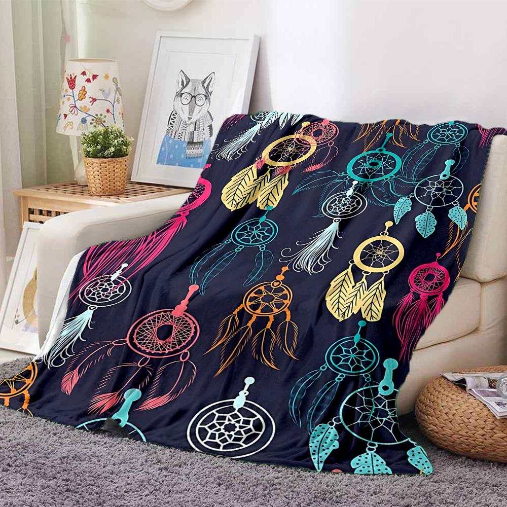 

1pc Dreamcatcher Patterns Blanket, Lightweight Flannel Throw Blanket for Sofa, Bed, Travel, Camping, Living Room, Office, Couch024 130cmx150cm
