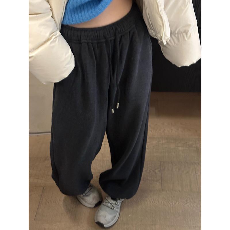 Winter Women s Thirteen-Line Thickened Glutinous Sweatpants - Casual Velvet Wide-Leg Draping Style Medium