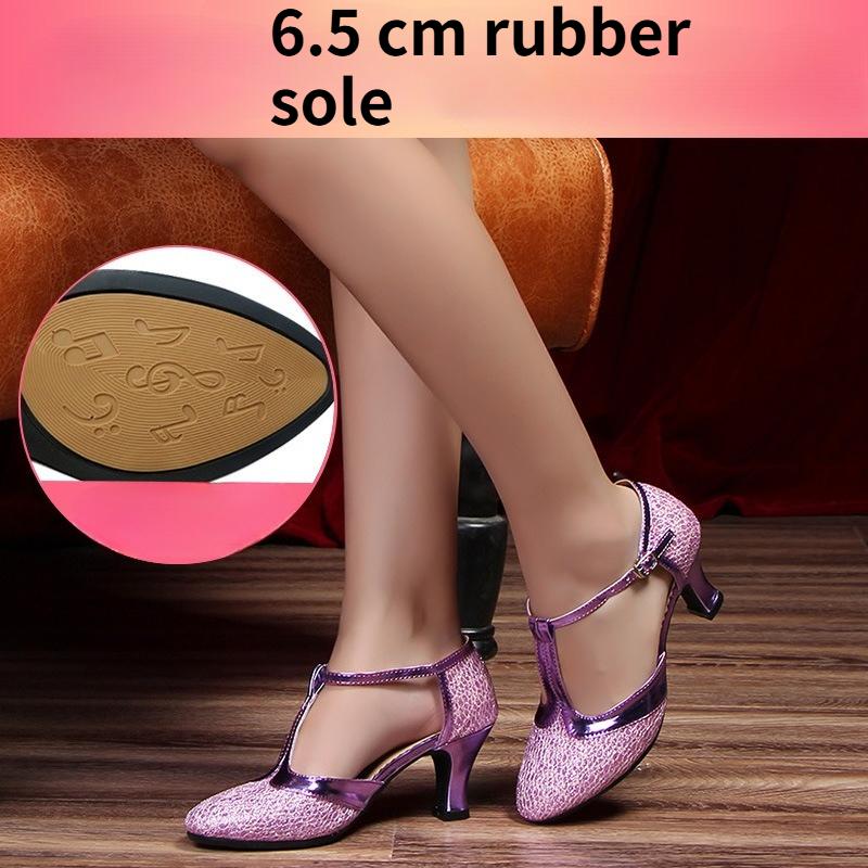 Women's Adult High-Heel Ballroom Dance Shoes with Soft Soles for Outdoor Use