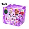 Clear Cube Squeeze Toy Christmas Stress Sensory Toy, Anxiety Relief Ice with Soft Toys Snowman Tree Snowflake, Xmas Stocking Stuffers