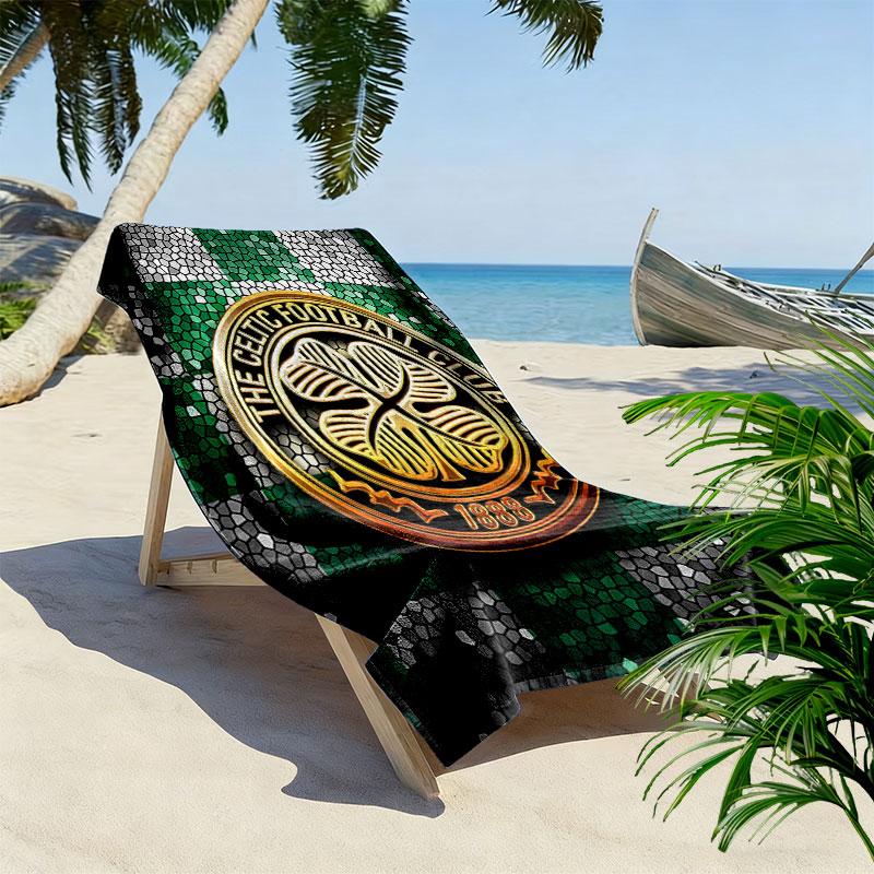 Asciugamano da Spiaggia con Stampa Celtic F.C., Asciugamano Grande Morbido ad Asciugatura Rapida per Spiaggia Campeggio Nuoto