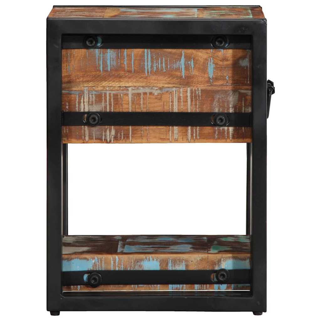 Nightstand 30 X 30 X 40 Cm Solid Upcycled Wood