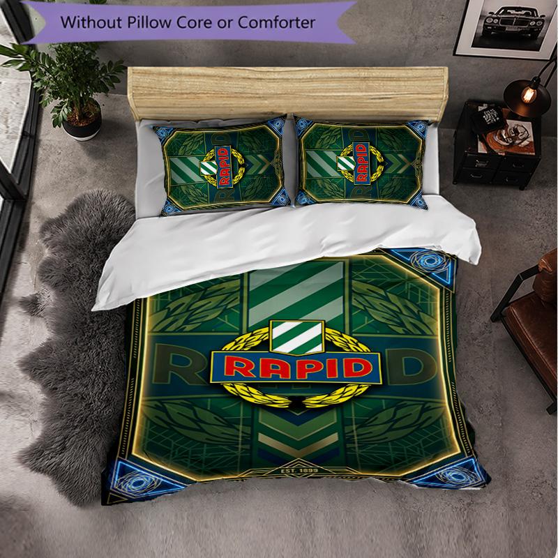Rapid Wien FC Themed Bedding 3Pcs Duvet Cover Set Decorative Bed Linen For Teen Room Home Decoration