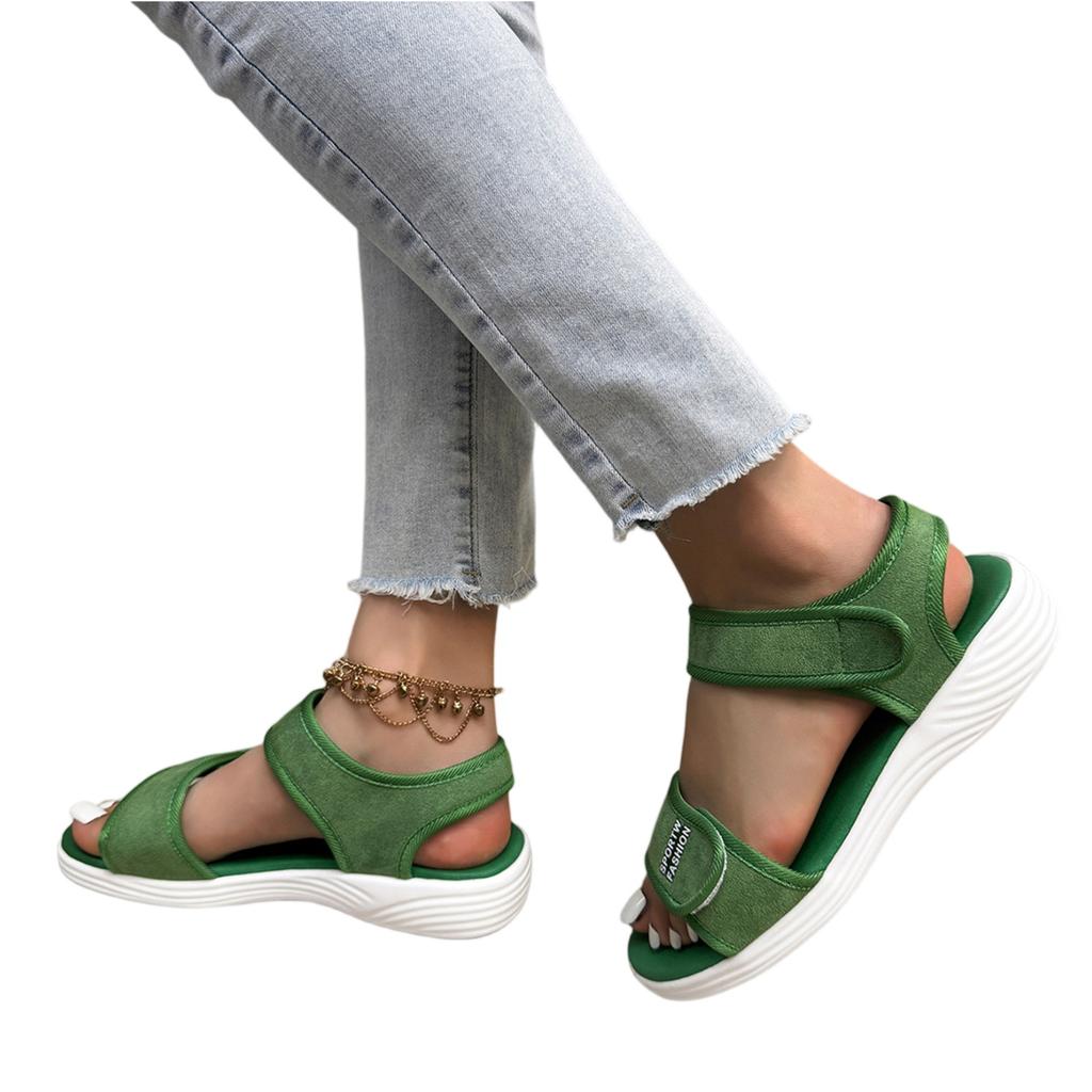 Women's Summer Platform Beach Sandals Adjustable Hook and Loop Sports Sandals Lightweight Non-Slip Sole Comfortable Fit
