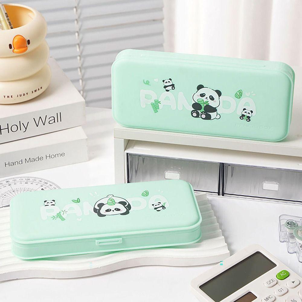 Portable Panda Pencil Case Waterproof Multifunctional Pen Box Dirt-proof Large Capacity Writing Case Student