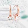14K Gold Pin Plan Cubic Drop One-Touch Ring Gold Needle Earrings Jr395