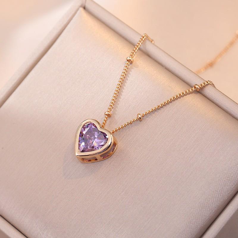 Women's Fashion Heart Pendant Necklace - Elegant, Simple Design, Versatile Clavicle Chain Jewelry