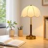 Table Lamp with Pull Chain Decorative Textile Shade Retro