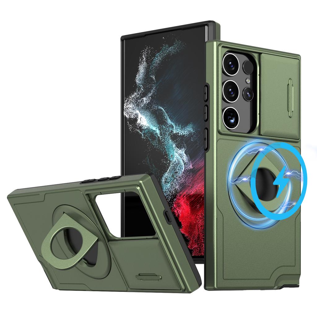 Slide Camera Protection Magnetic Ring Holder For Magsafe Case for Samsung S23 Ultra S22 Plus S21 S20 FE A54 5G Shockproof Cover