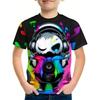 Colorful Dinosaur Graphic T-shirt for Boys - 3D Digital Print, Active and Stretchy Short Sleeve Tee for Summer Outdoor Fun
