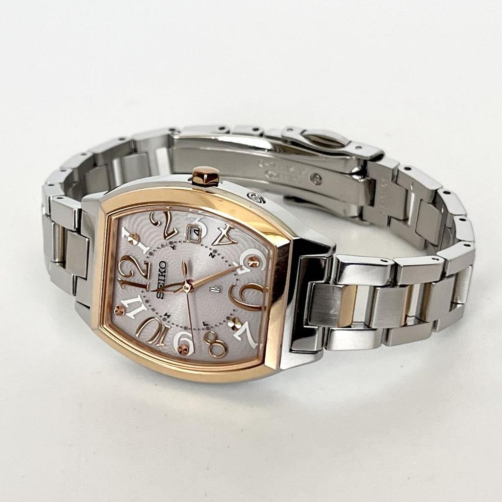 Polished Seiko Lukia Excellent Pink Silver Gold s2384 [Working Condition] Ladies' Watch, Radio-Controlled Solar, Condition, Dial