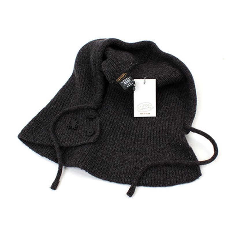 Universal chemistry Wool Knit Charcoal Open Balaclava Balaclava