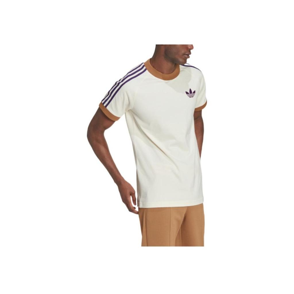 Adidas Originals Cali Tee With Striped Ribbed Crew Neck Men Tops Off-White IB3422