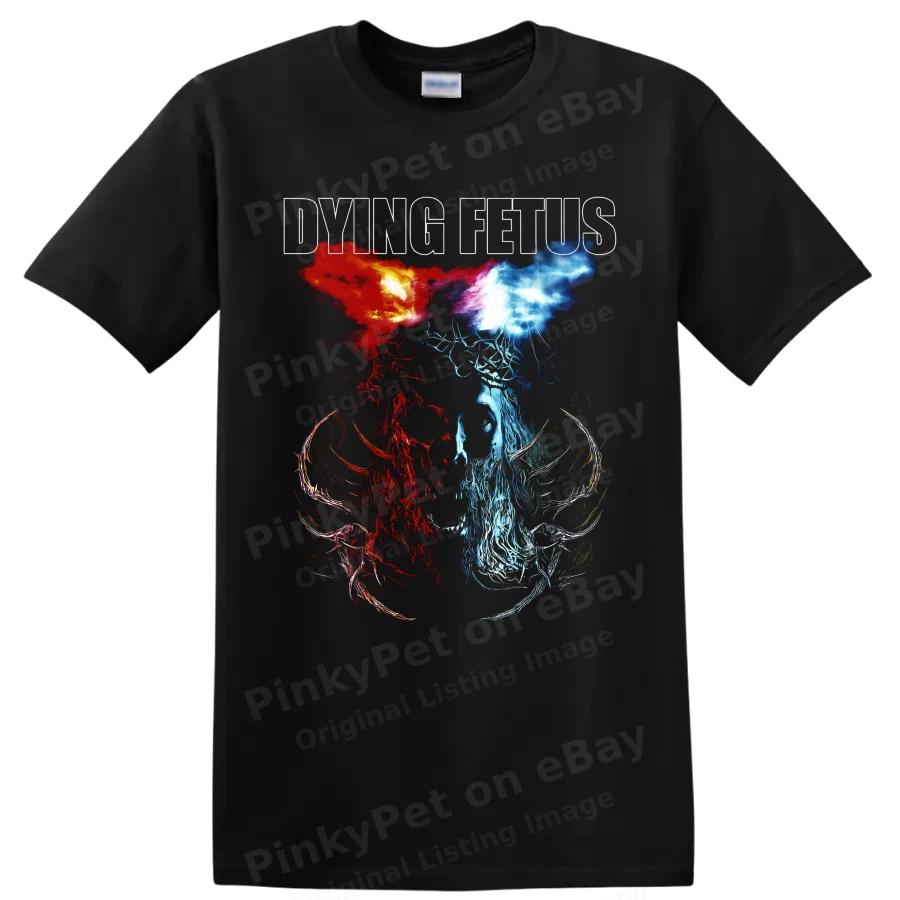 Dying Fetus Death Metal T Shirt w/ Red Blue Skull Graphic Concert Music Fan Tee