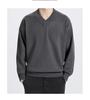 Unisex Solid Color V-Neck Knit Sweater - Trendy Korean Style, Versatile & Casual, Loose Long-Sleeve Top