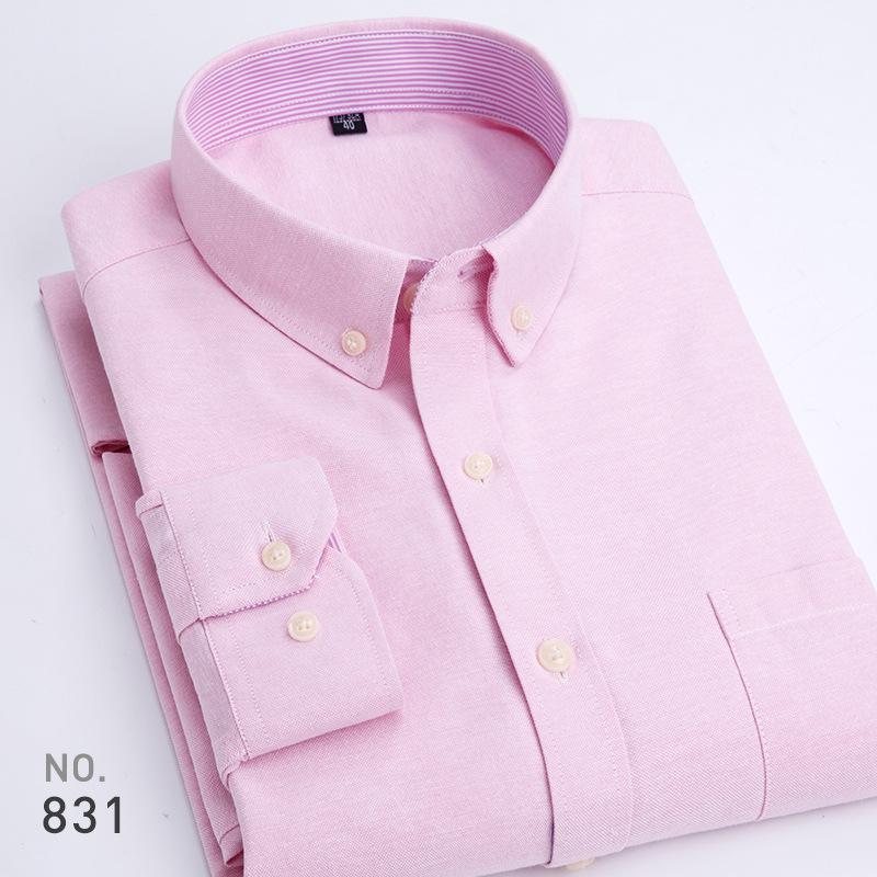 Trendy Korean-Style Striped Oxford Shirt for Young Men - Long & Short Sleeves Available