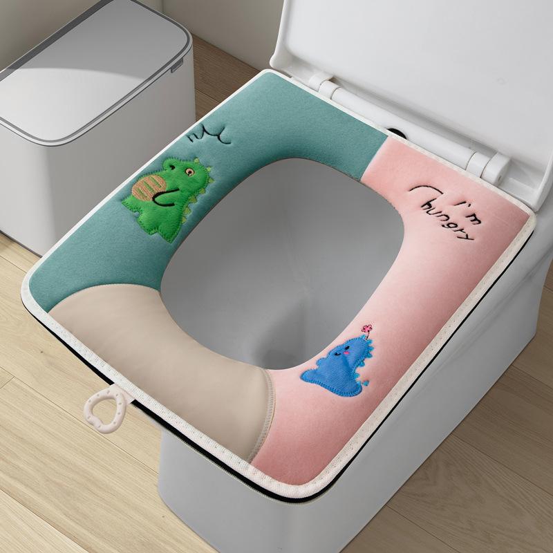 

Toilet cover Four seasons toilet cushion zipper Winter toilet cover Toilet cushion
