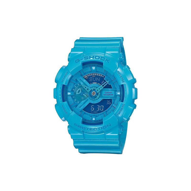 

Casio LCD/Pointer Dual Display Series Quartz Movement Resin Strap Japanese and Korean Watch Men s Watch Blue Dial GA-110B-2DR синий