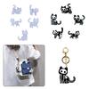 1Pc/5Pcs Shiny Five Syles Kitten Keychain Silicone Molds for Valentine Gift