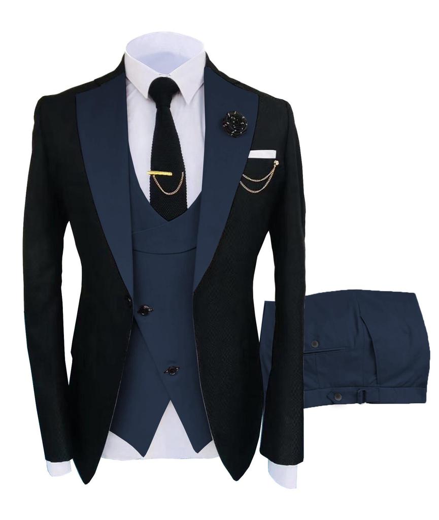 Men's European/American Business Style 3-Piece Suit Set for Wedding & Banquet – Groom/Best Man Plus Size