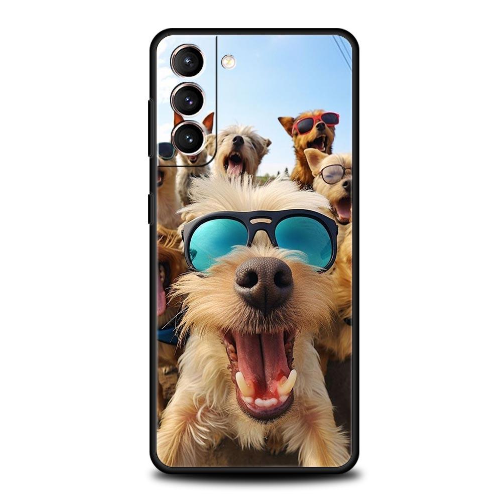 Zvířecí selfie umění Pouzdro na telefon Pro Samsung Galaxy S24 S23 Ultra S22 S21 S20 FE 5G S10 S10E S9 Plus S8 Silikonový Černý Kryt Nárazník
