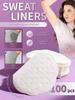100PCS Armpit Sweat Liners - Lightweight Breathable Silk Underarm Pads for Sweat Protection