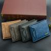 Classic Men's Wallets Vintage Genuine PU Leather Wallet RFID Anti Theft Short Fold Business Card Holder Purse Wallet Man