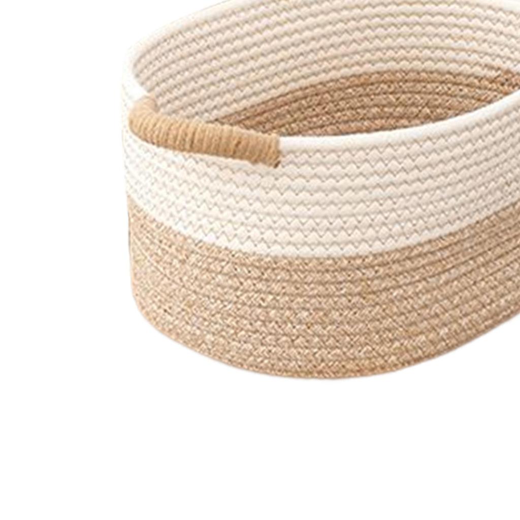 Nordic Cotton Rope Woven Storage Basket Handcrafted Storage Bins Makeup Cosmetic Holder for Living Room Bedroom Tabletop Clothes