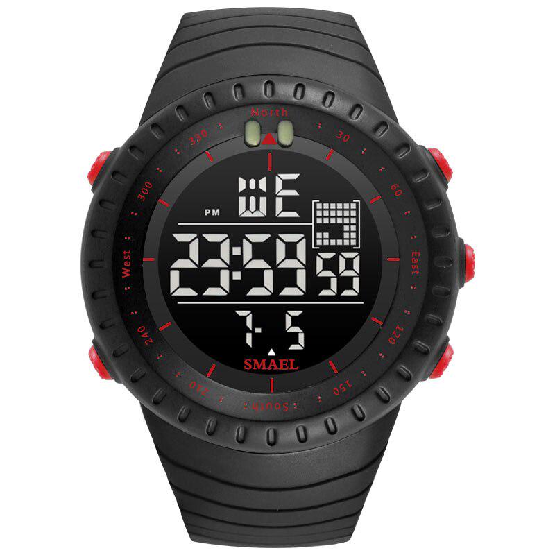 SMAEL 1237 Men Sports Watch Digital Chronograph LED Back Light Waterproof 50M Outdoor Big Face Alarm Clock Reloj Hombre