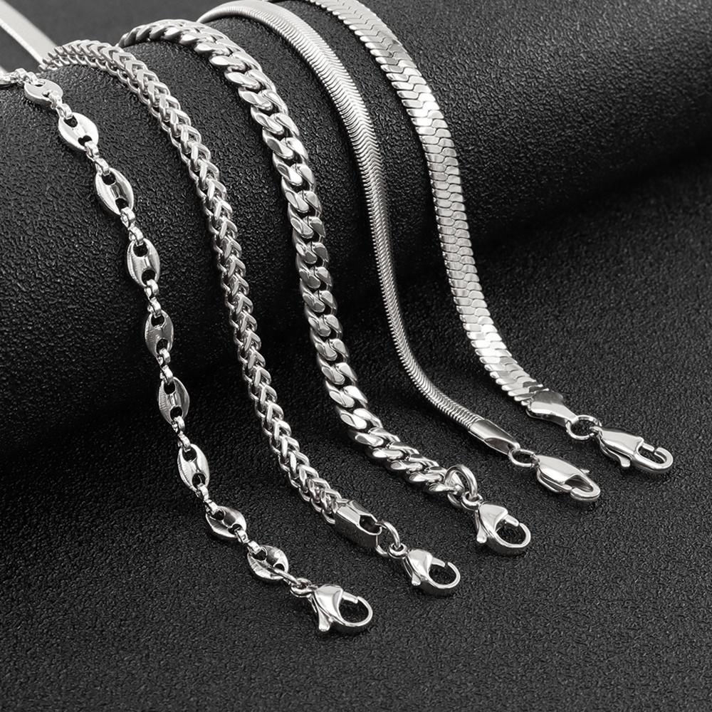 Fashion High Quality Silver Gold Plated Necklace Snake Blade Chain Necklace for Man Woman Jewelry